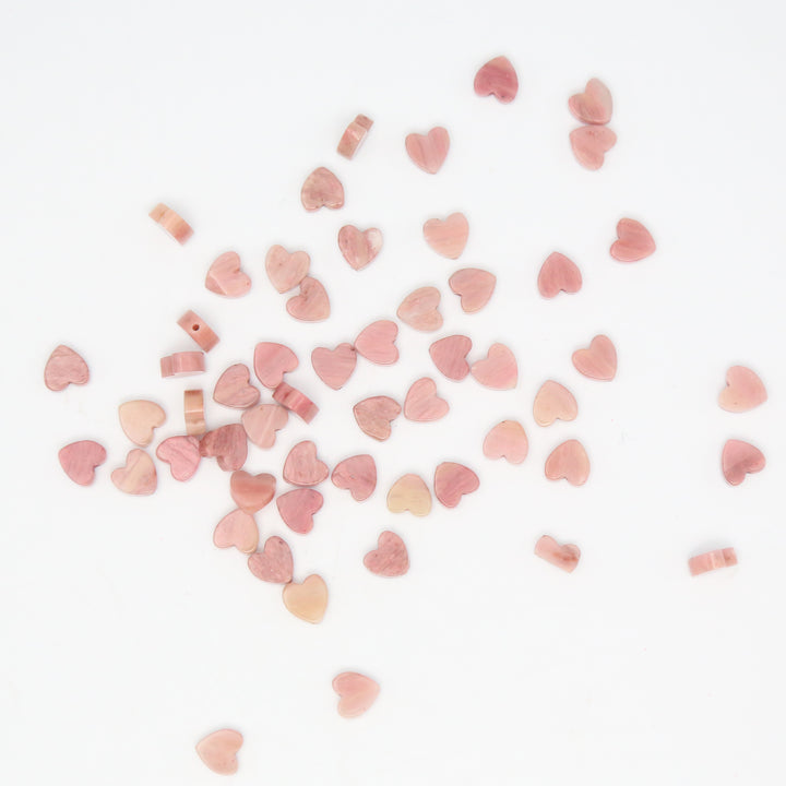 RHODONITE - Stone Heart Beads