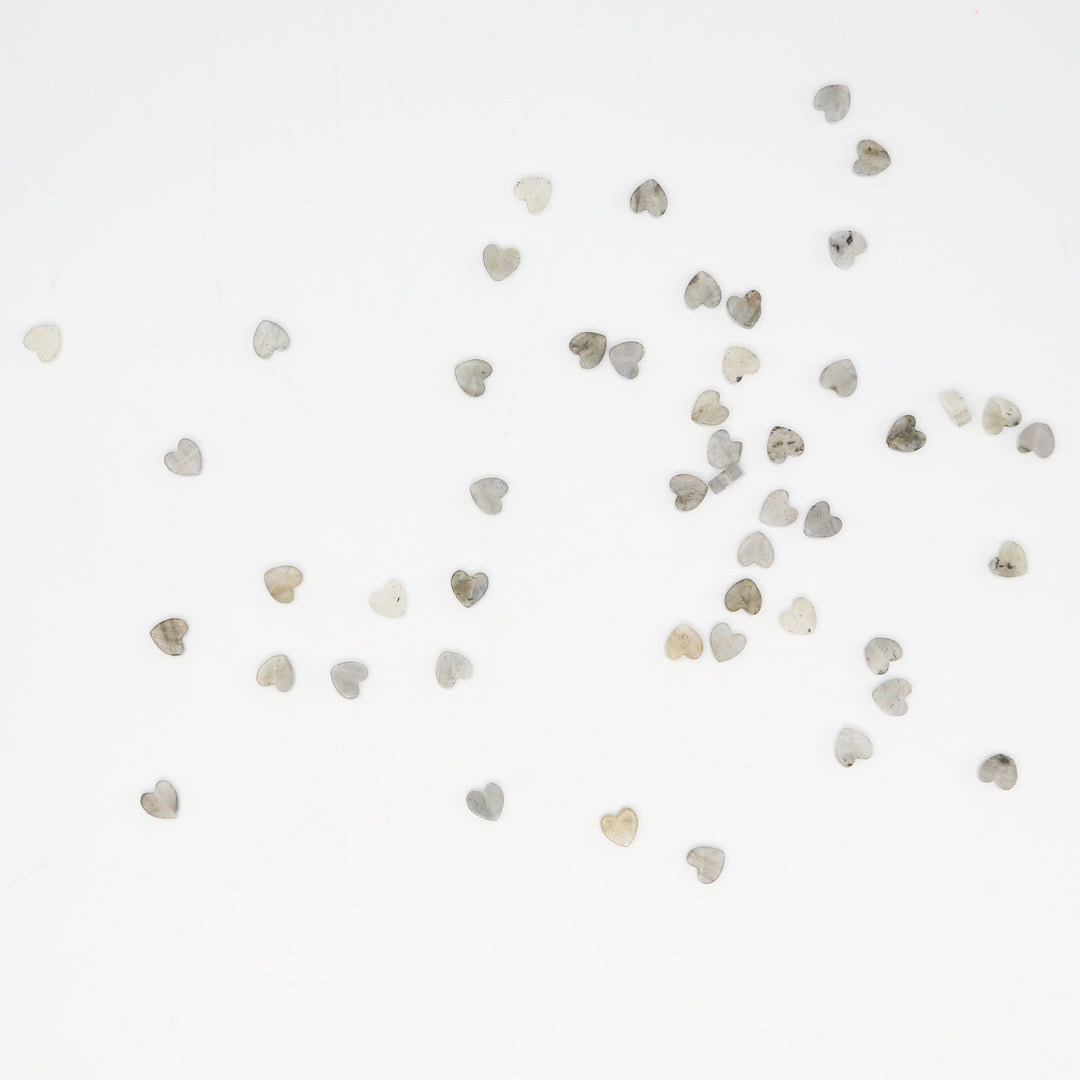 GREY LABRADORITE - Stone Heart Beads