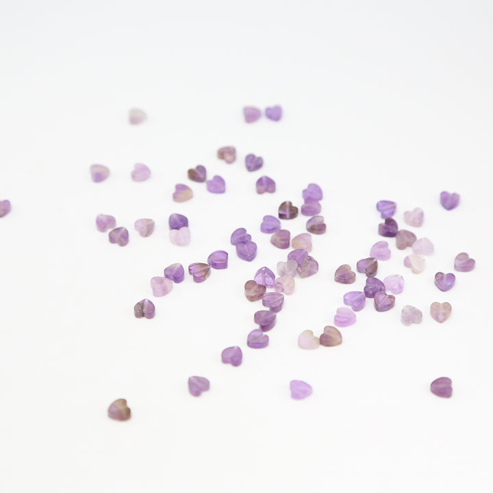 AMETHYST - Stone Heart Beads
