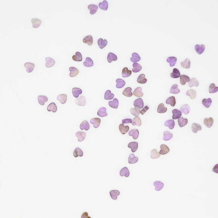 AMETHYST - Stone Heart Beads
