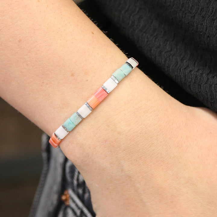 TAHITI - Stone Tile Bracelet Stack of 3