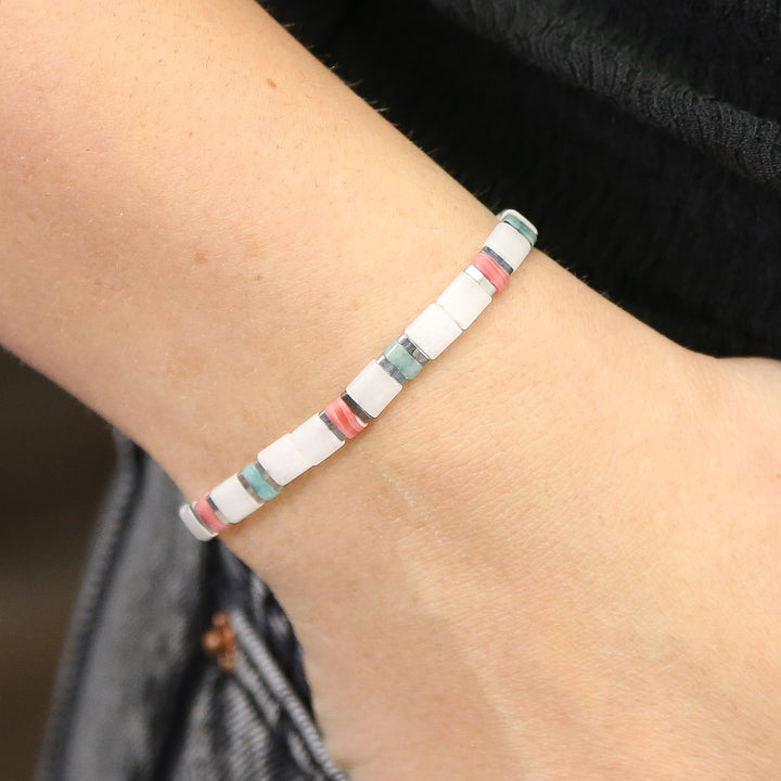 TAHITI - Stone Tile Bracelet Stack of 3