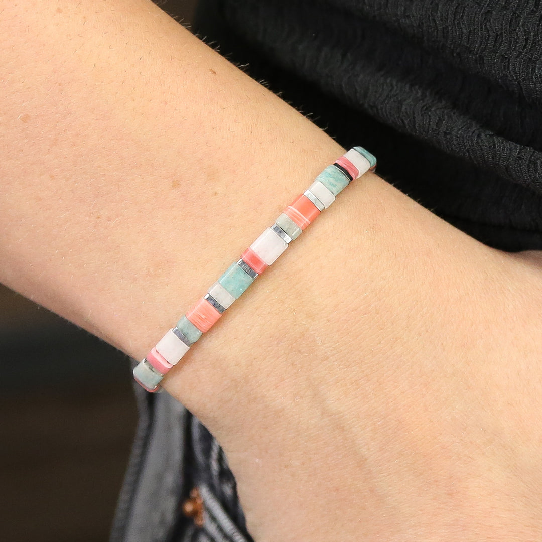 TAHITI - Stone Tile Bracelet Stack of 3
