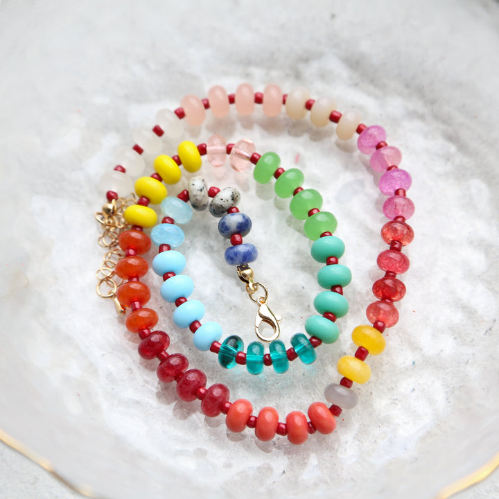 CAROUSEL - Multicolored Stone Bead Necklace