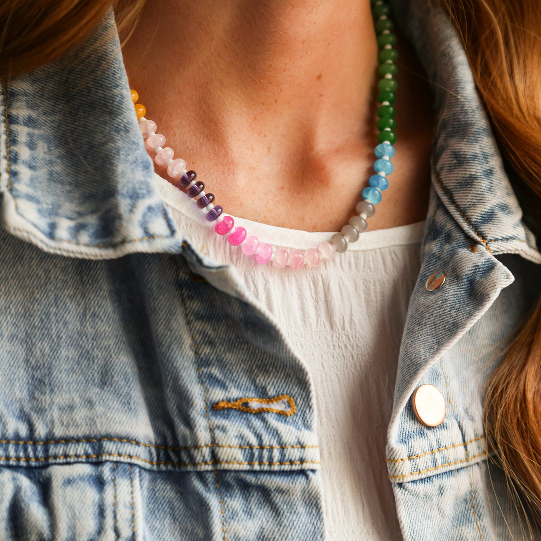 SUMMER DAZE - Multicolored Stone Bead Necklace
