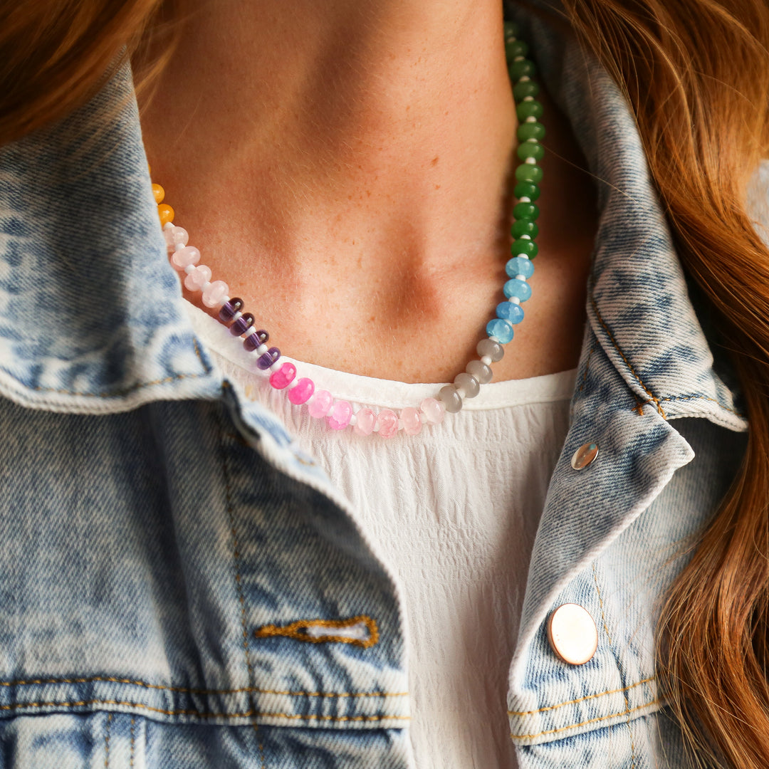 SUMMER DAZE - Multicolored Stone Bead Necklace