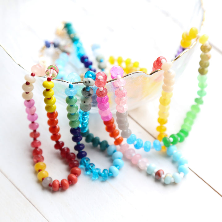 SUMMER DAZE - Multicolored Stone Bead Necklace