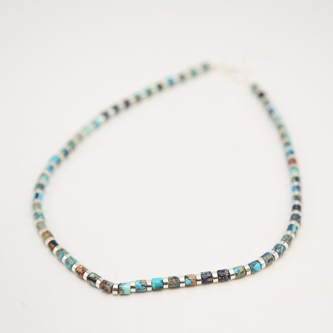 BLUE OMBRE - Jasper Beaded Necklace