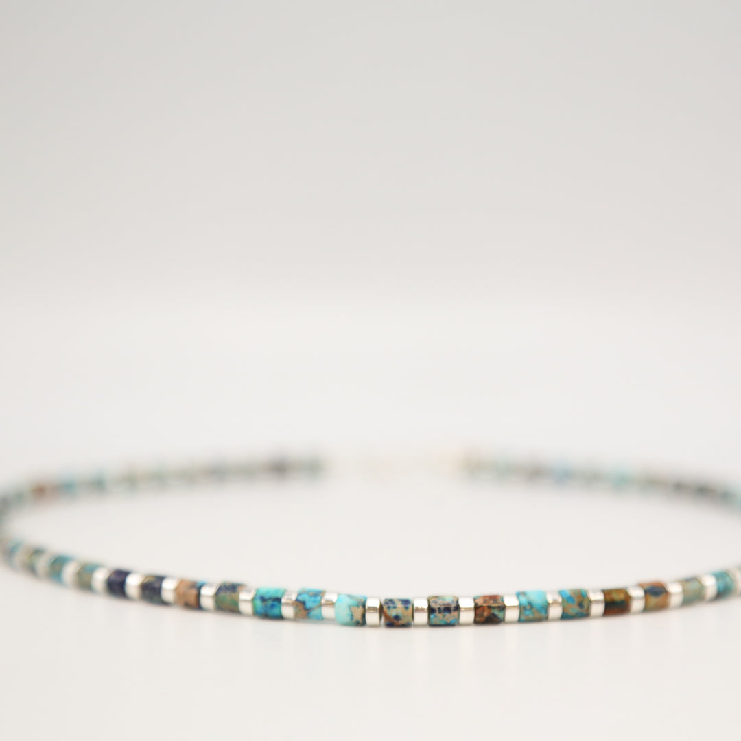 BLUE OMBRE - Jasper Beaded Necklace