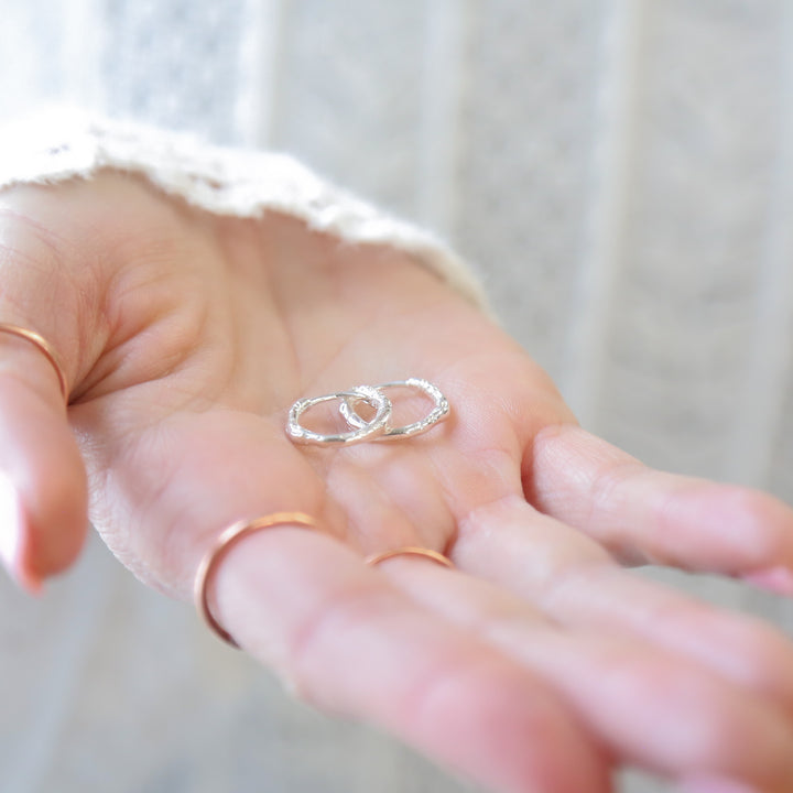 TOTAL CATCH - Sterling Silver or 18k Gold Hoop Earrings