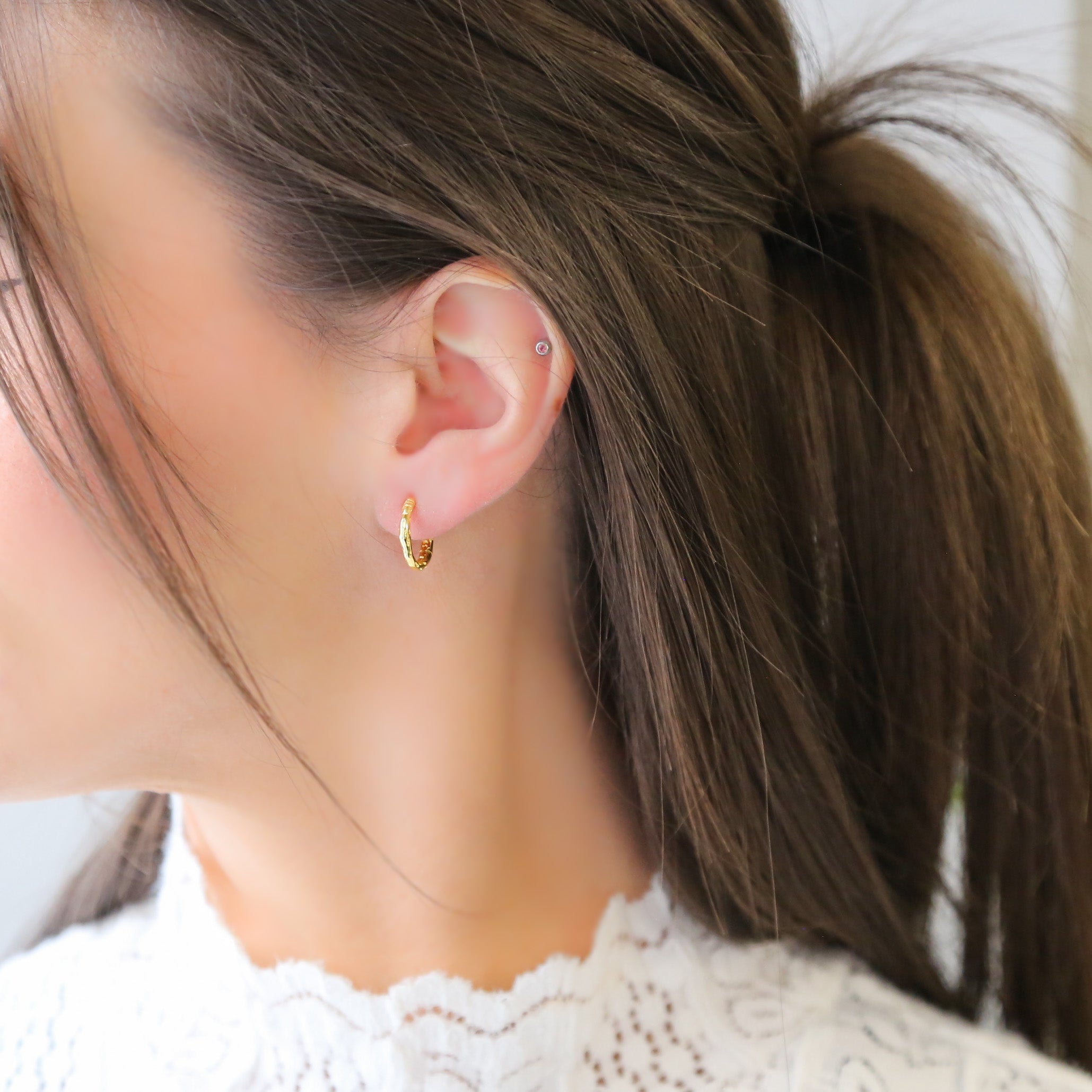TOTAL CATCH - Sterling Silver or 18k Gold Hoop Earrings