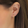 Load image into Gallery viewer, LIVIA - Sterling Silver or 18k Gold and Zircon Hoop Earrings