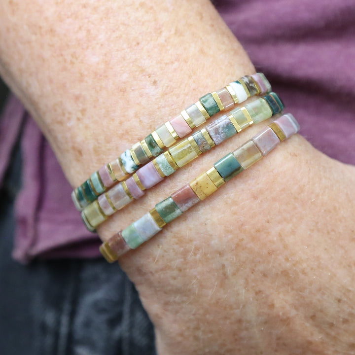 THE GROTTO - Stone Tile Bracelet Stack of 3