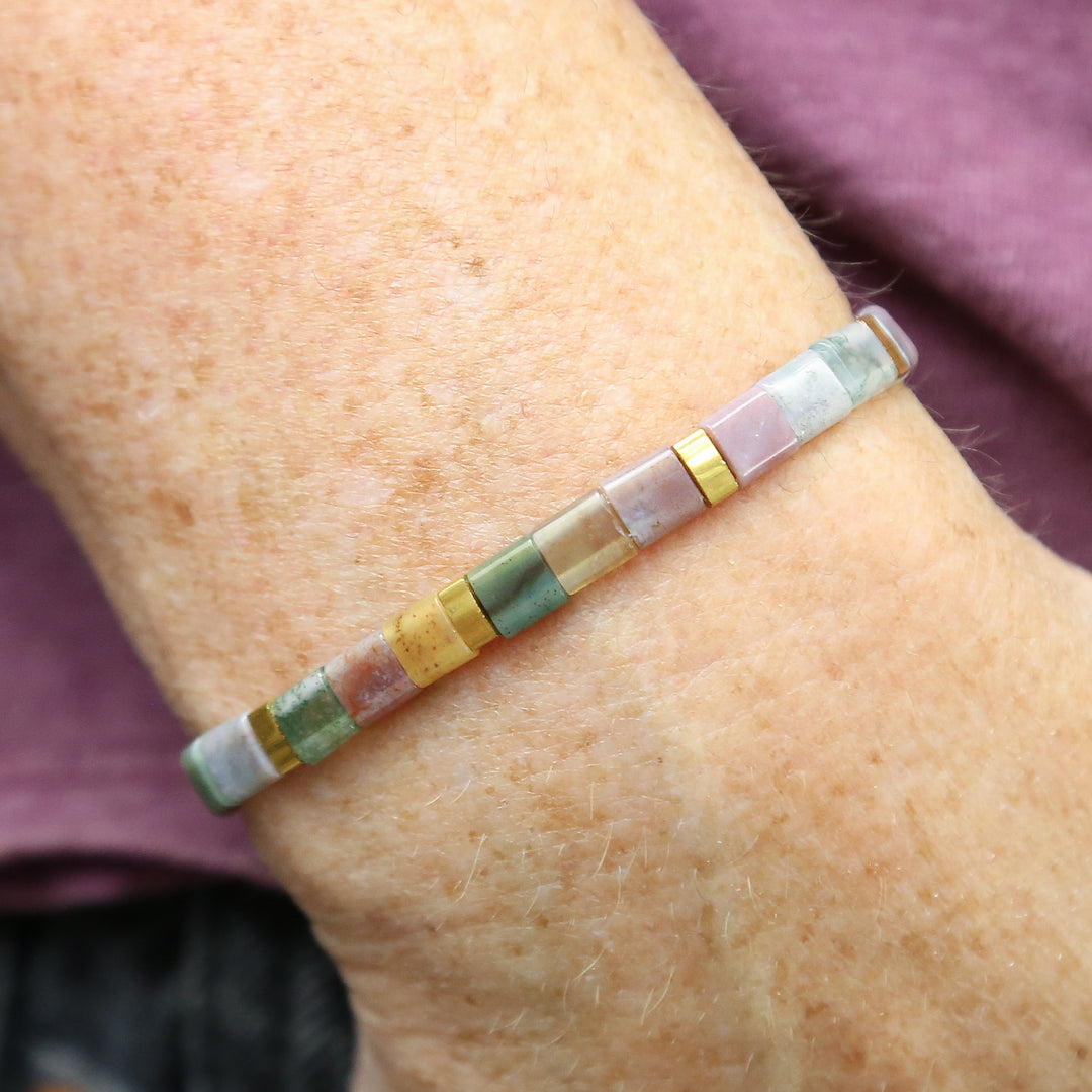 THE GROTTO - Stone Tile Bracelet Stack of 3
