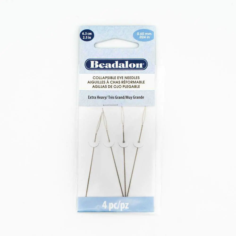 Collapsible Eye Needles, Loom Needles, 3” Needles, Needle for Gossamer  Floss, Seed Bead Needles, 8-Pack Needles, Long Seed Bead Needle