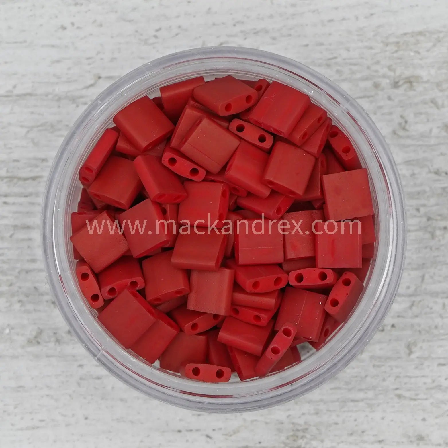 2040 Half Tila Beads - Dark Red Matte - Mack & Rex
