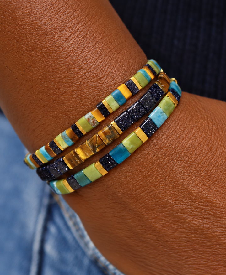 SEDONA SKY - Stone Tile Bracelet Stack of 3