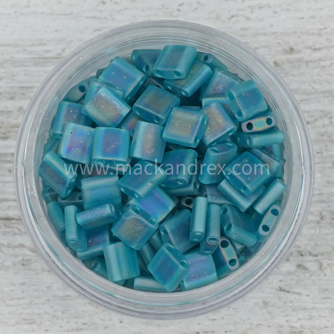 2405FR Half Tila Beads - Dark Teal Matte - Mack & Rex