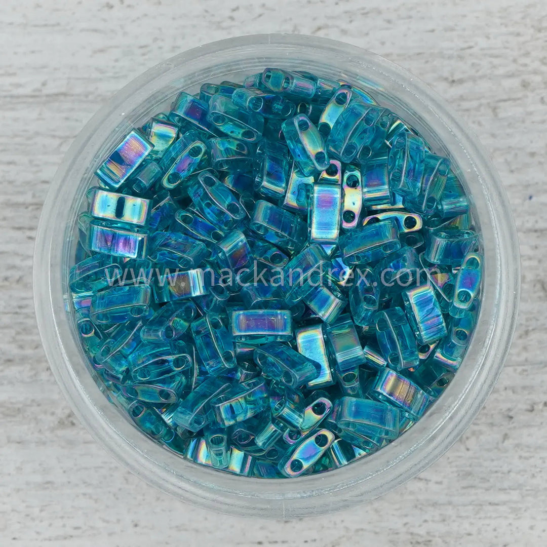 2458 Half Tila Beads - Dark Teal Rainbow - Mack & Rex