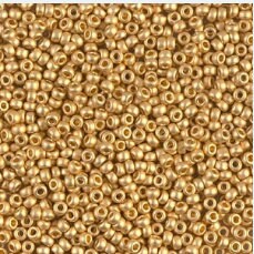 24K Gold Plated Matte Metallic Seed Beads | R11B-0191F |  11/0 Miyuki Rocaille | RR11-0191F | Round Seed Beads - Mack & Rex