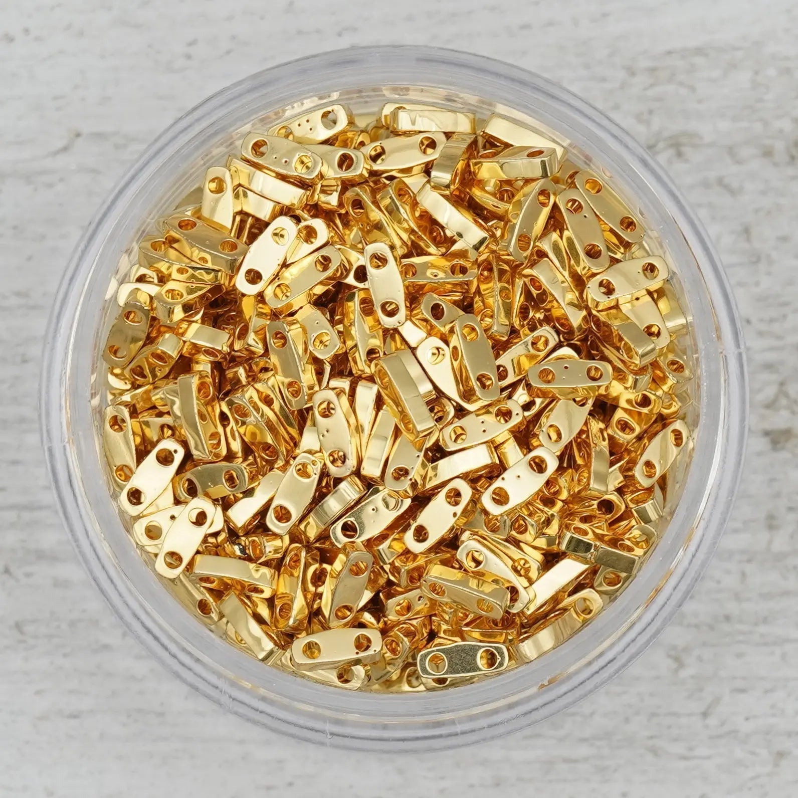 24K Gold Plated Tila Beads - 0191 Quarter Tila Beads - Mack & Rex