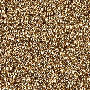24kt Gold Light Plated 15/0 seed beads || RR15-0193 - Mack & Rex