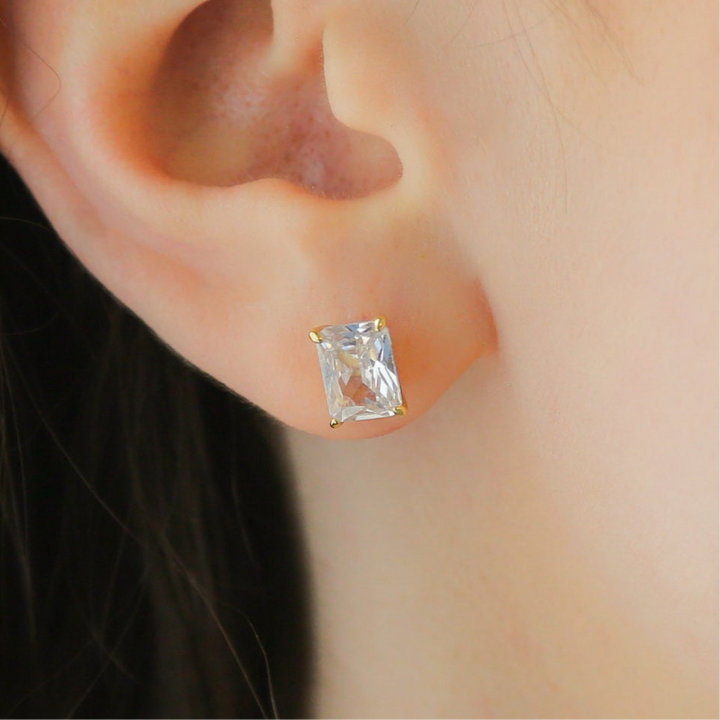 DUCHESS - Huge CZ & 18K Gold Earrings