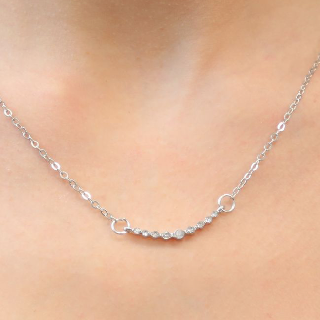 BLAIRE - Silver Necklace Dainty Chain with Cubic Zirconia