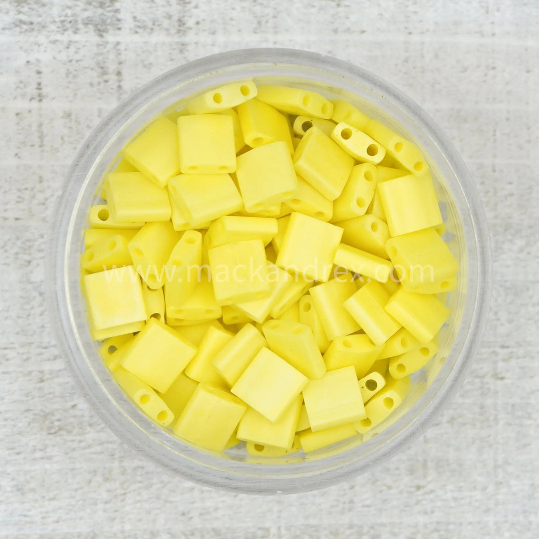 404FR - Matte Yellow Miyuki Tila Beads - TL0404FR - Mack & Rex