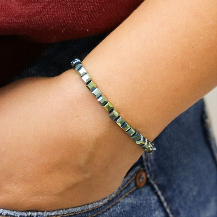 GLASS CUBE -  Bead Adjustable Accent Bracelet