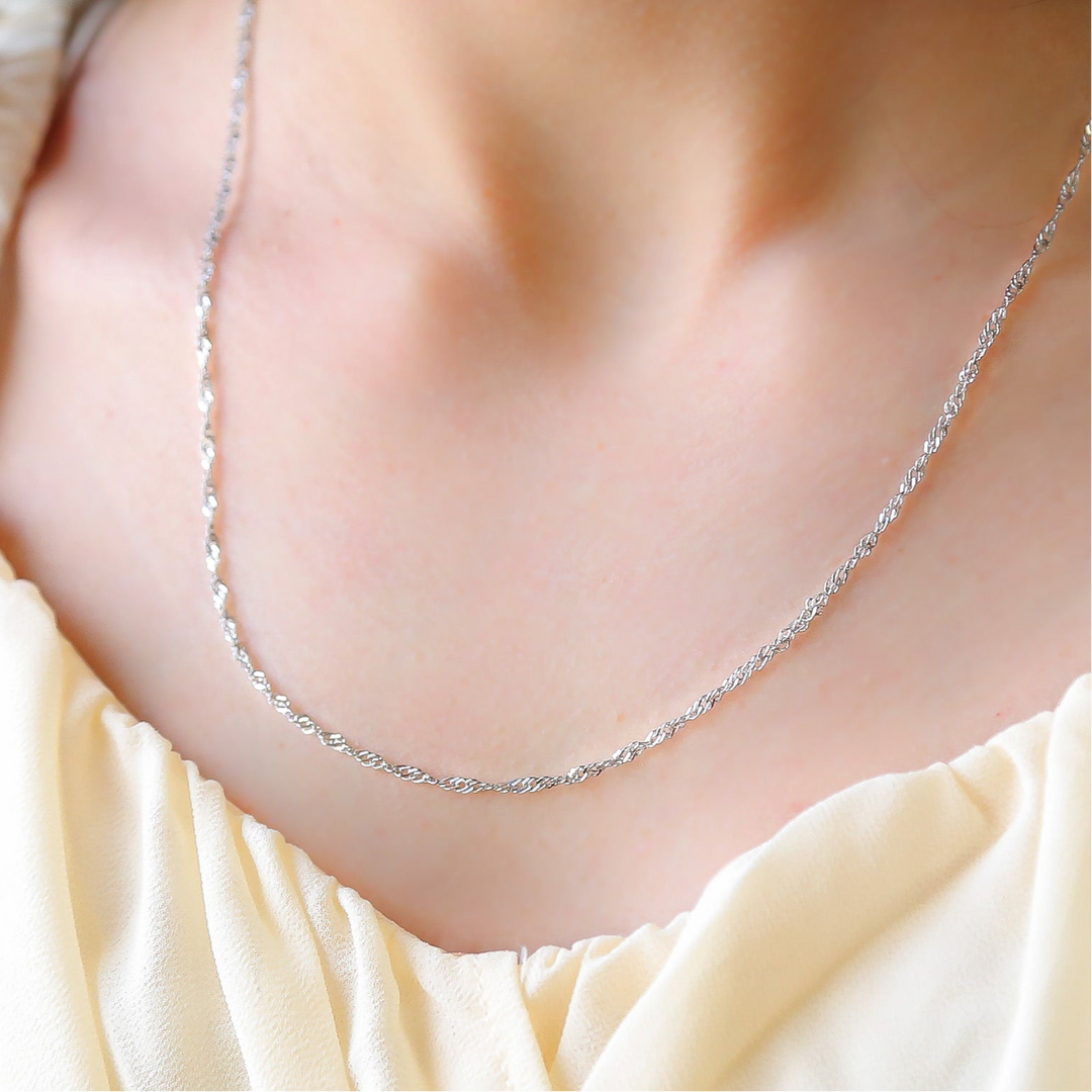 CURRENT - 18K Gold or Silver Twisted Chain Necklace