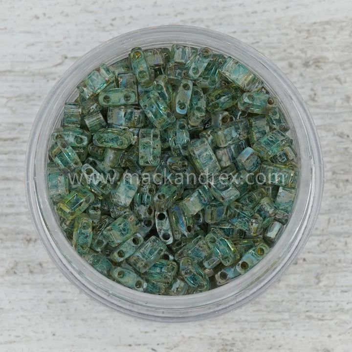 4506 Half Tila Beads - Moss Picasso - Mack & Rex