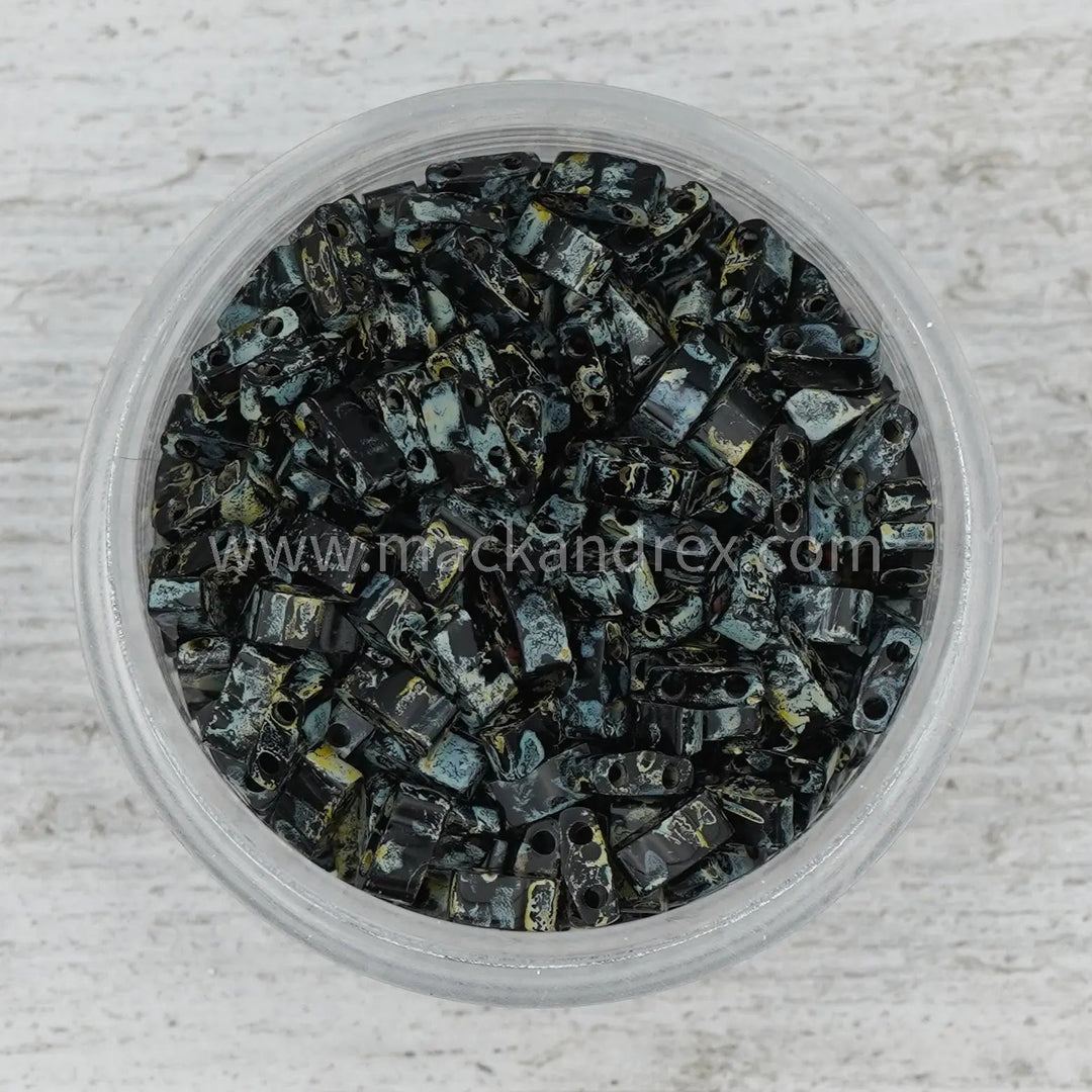 4511 Tila Beads - Ebony Picasso