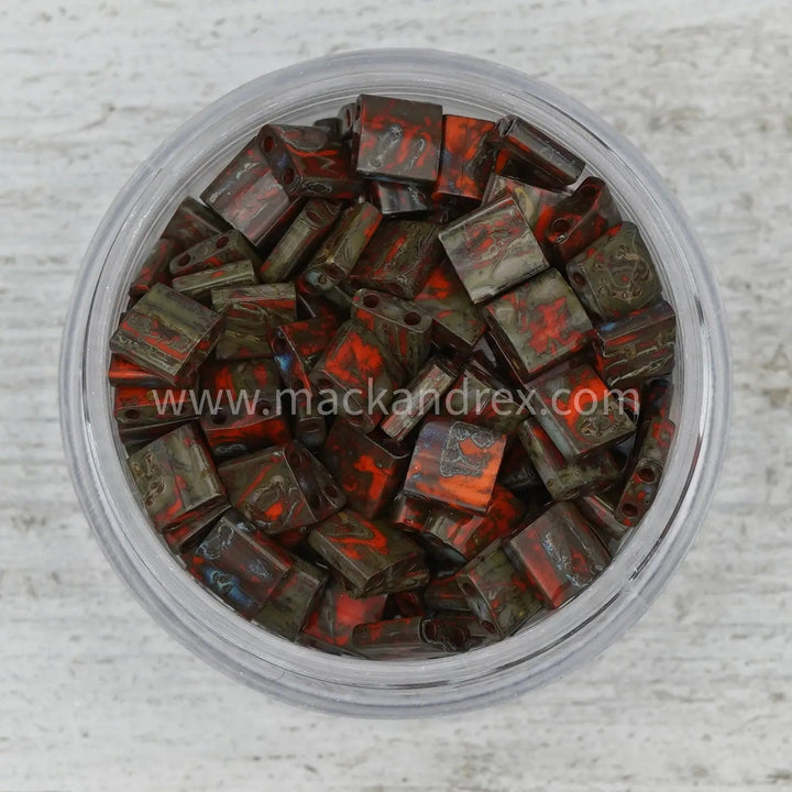 4520 Half Tila Beads - Fire Picasso - Mack & Rex