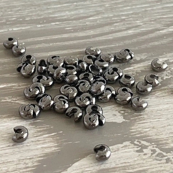 4mm Silver Crimp Covers