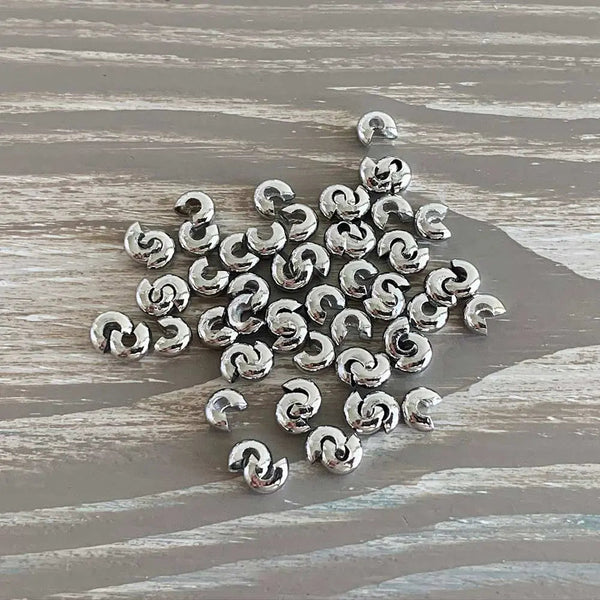 3mm 4mm 5mm CRIMP COVER Beads - Stainless Steel and Silver Gold Copper  Gunmetal Plated Brass Spacer Bead Covers for Crimps Knots & Cords