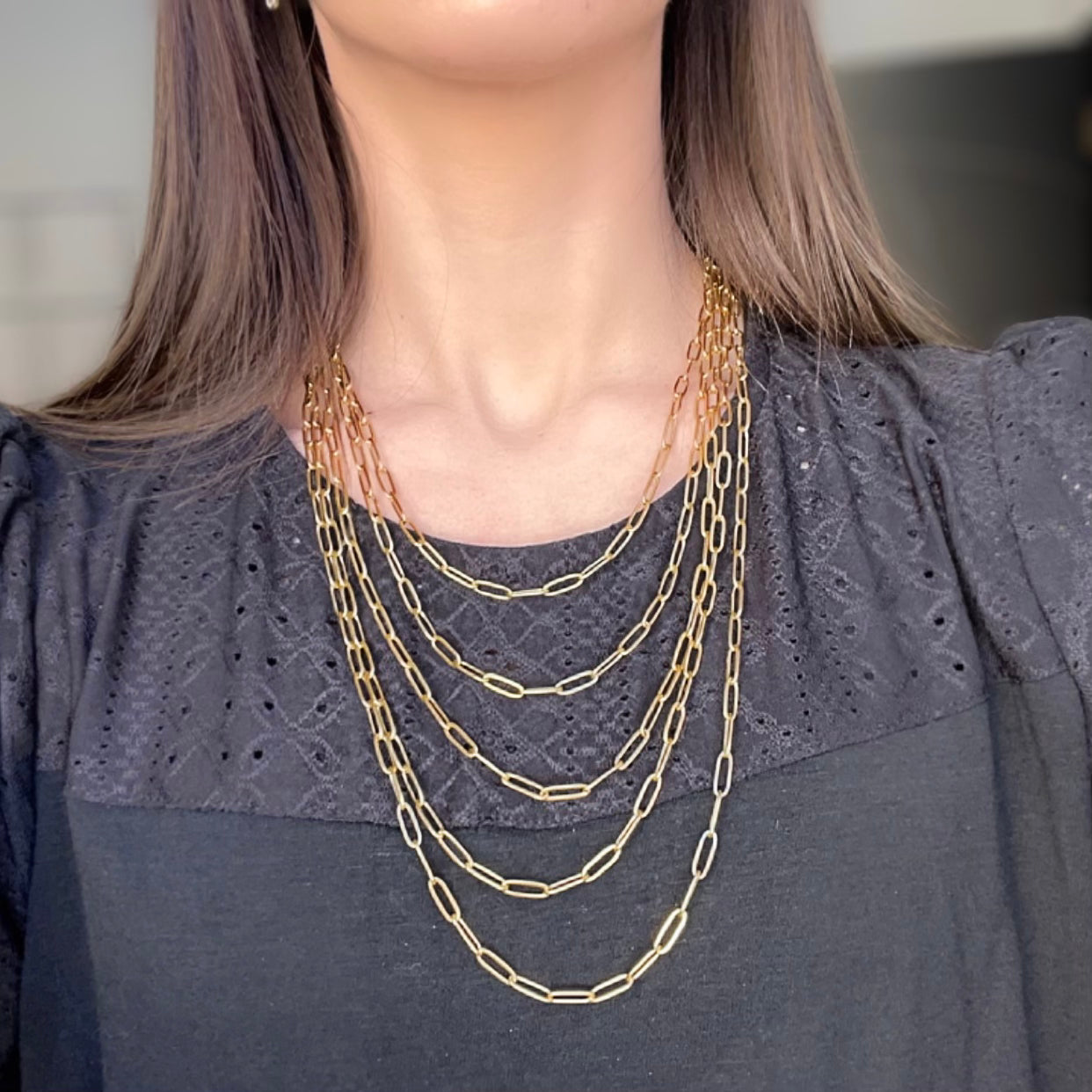 VELORE GOLD - Paperclip Necklace 18, 20, 22, 24 & 26 inches
