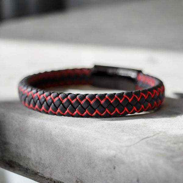 Mack & Rex Axel Red-Black Men'S Bracelet - Nylon Rope, Slide Lock