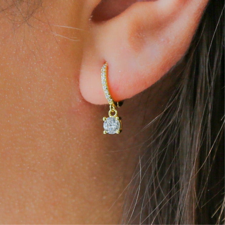 TEMPTATION - 18K Gold & CZ Dangle Earrings