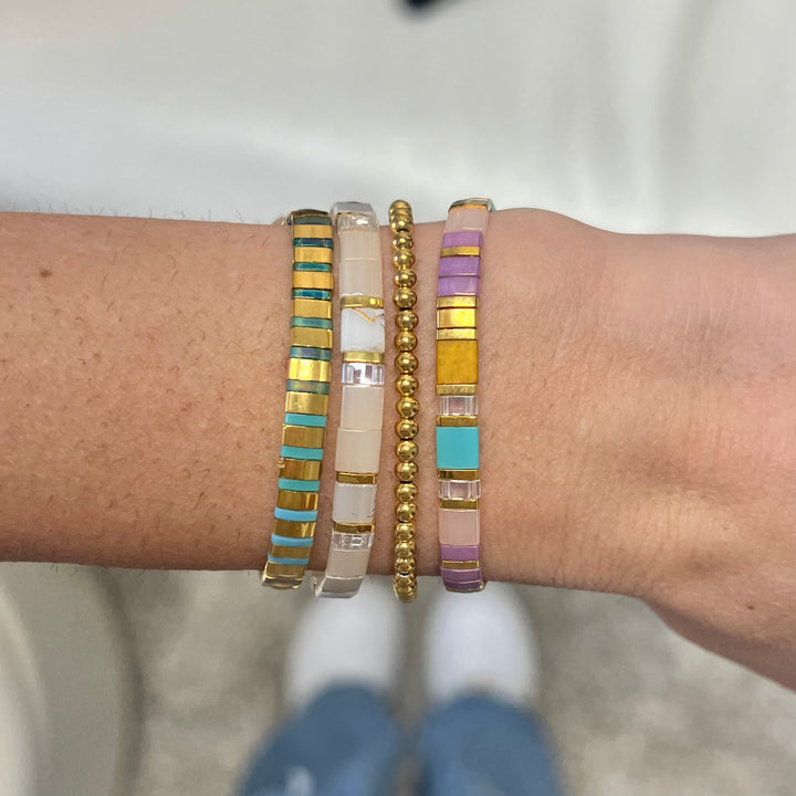 JERSEY GIRL - 4 Tila Bead Bracelet Stack