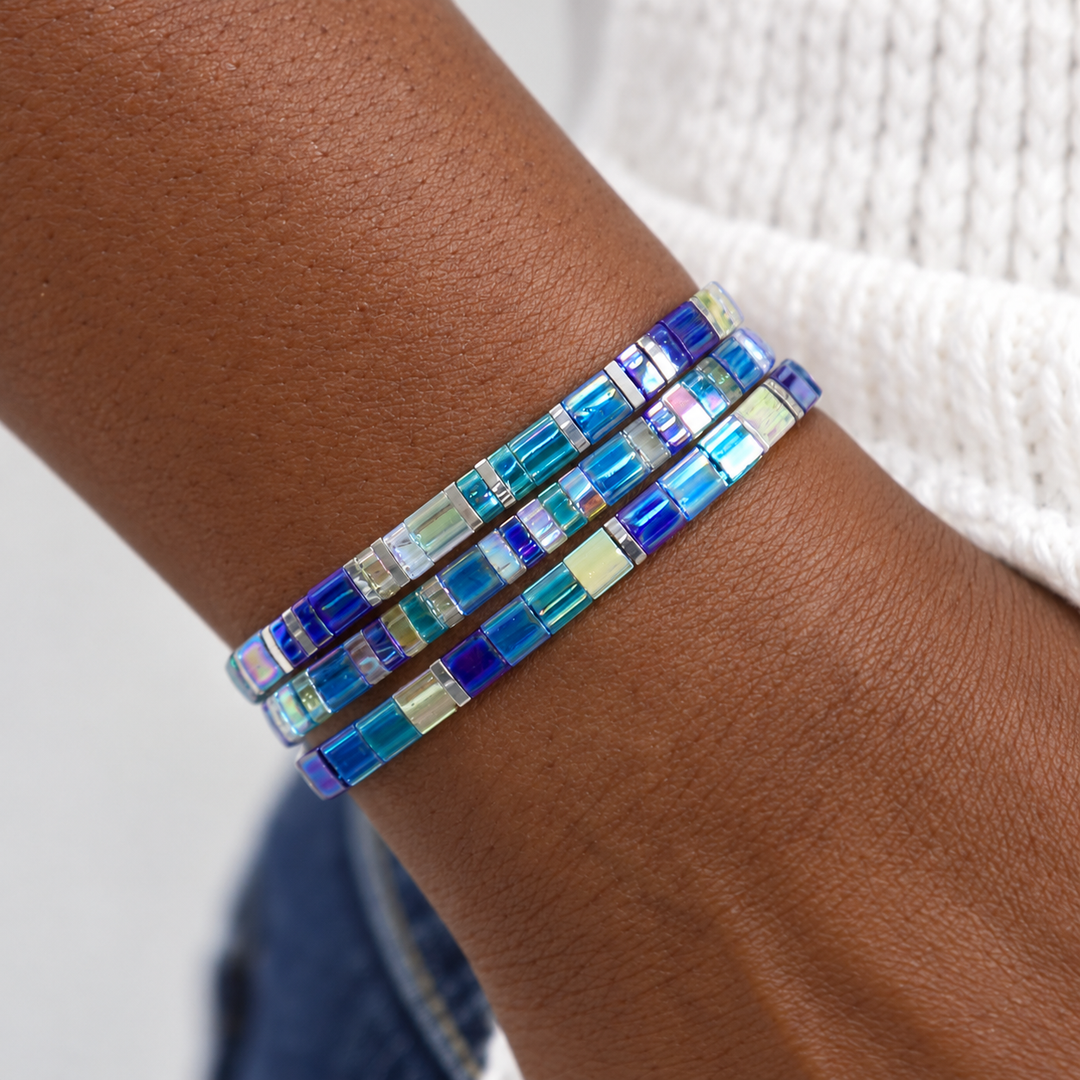CHROME RAIN - Tila Bracelet Stack of 3