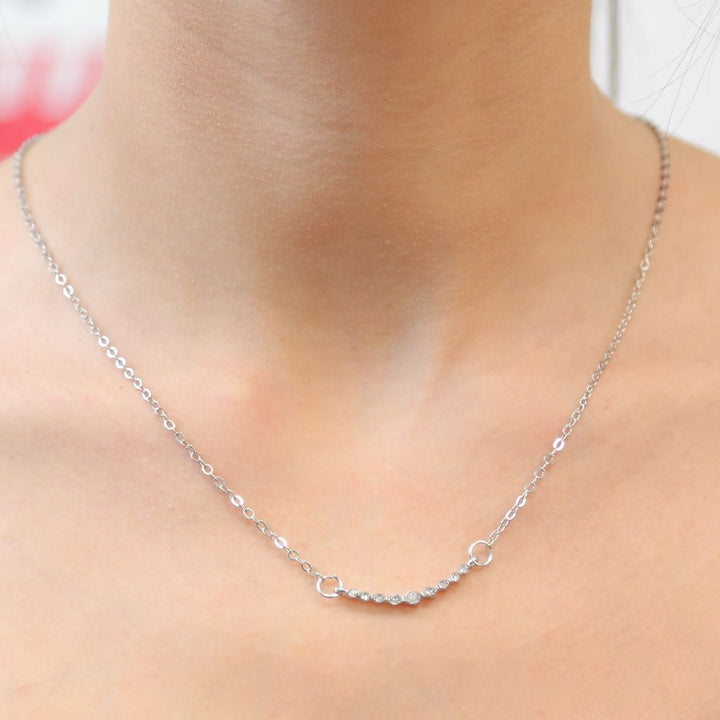 BLAIRE - Silver Necklace Dainty Chain with Cubic Zirconia