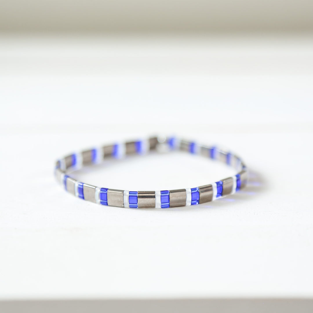 COLD SKY - Tila Bead Bracelet Stack