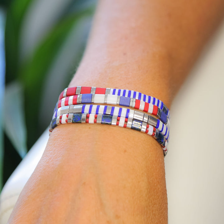 AMERICANA - Tila Bead Bracelet Stack - Mack & Rex