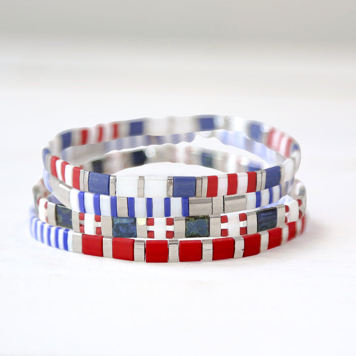 AMERICANA - Tila Bead Bracelet Stack - Mack & Rex