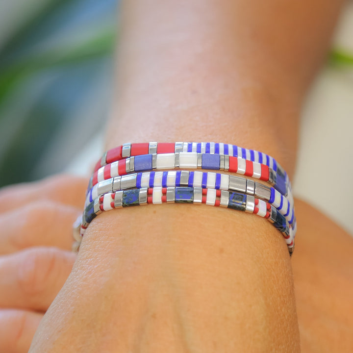 AMERICANA - Tila Bead Bracelet Stack - Mack & Rex