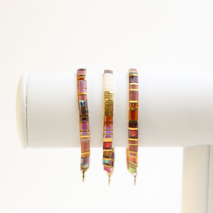 AMBER ROMANCE - 3 Tila Bracelet Stack