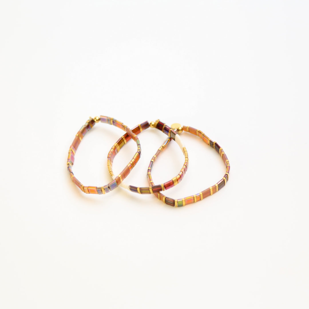 AMBER ROMANCE - 3 Tila Bracelet Stack