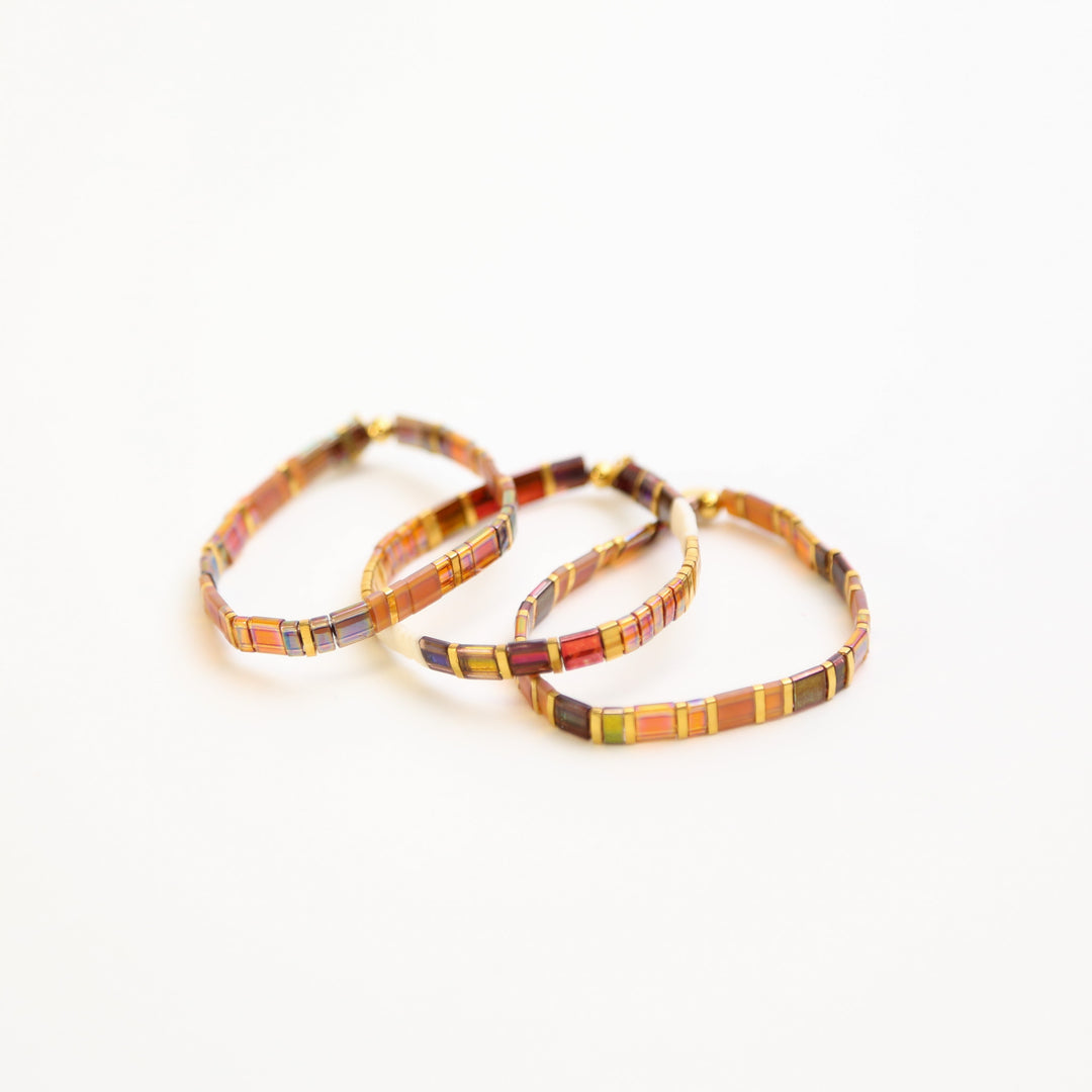 AMBER ROMANCE - 3 Tila Bracelet Stack