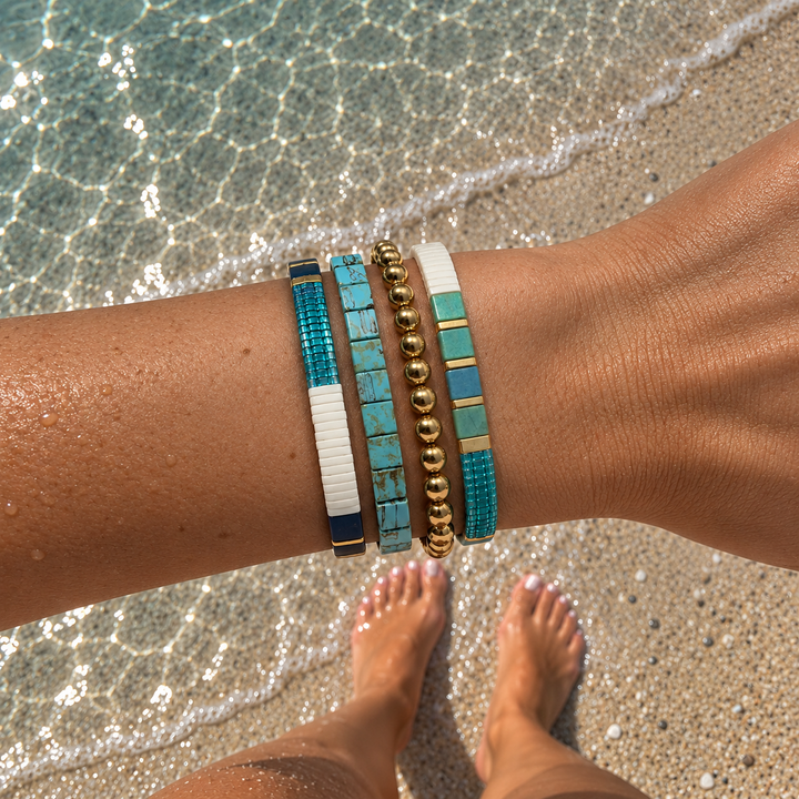 RADIANCE - 4 Tila Bead Bracelet Stack